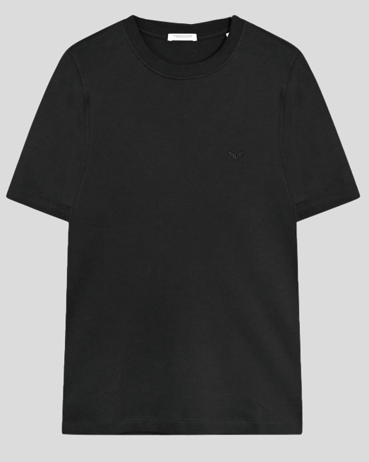 'ЧЕРНА ОВЪРСАЙЗ ТЕНИСКА С ОБЛО ДЕКОЛТЕ И ЛОГО