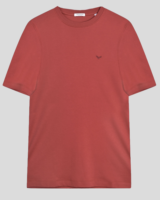 'ОВЪРСАЙЗ ПАМУЧНА ТЕНИСКА С ОБЛО ДЕКОЛТЕ В КЕРЕМИДЕНО ЧЕРВЕНО