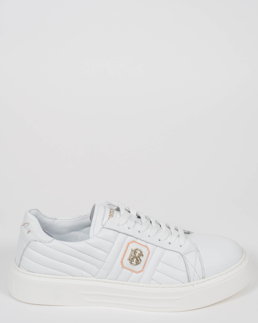 'БЕЛИ СПОРТНИ ОБУВКИ ТИП КЕЦОВЕ С ЛОГО  H8S И ПРИНТ ПОДПИС 