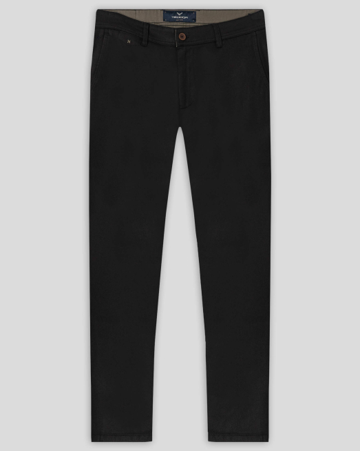 'ЧЕРЕН ЧИНО ПАНТАЛОН С БРОДЕРИЯ ЛОГО СИЛНО ВТАЛЕН СИЛУЕТ