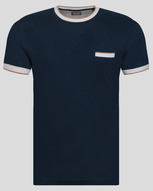 'ТЪМНОСИНЯ ТЕНИСКА С КОНТРАСТИ И ДЖОБ НА ГЪРДИ