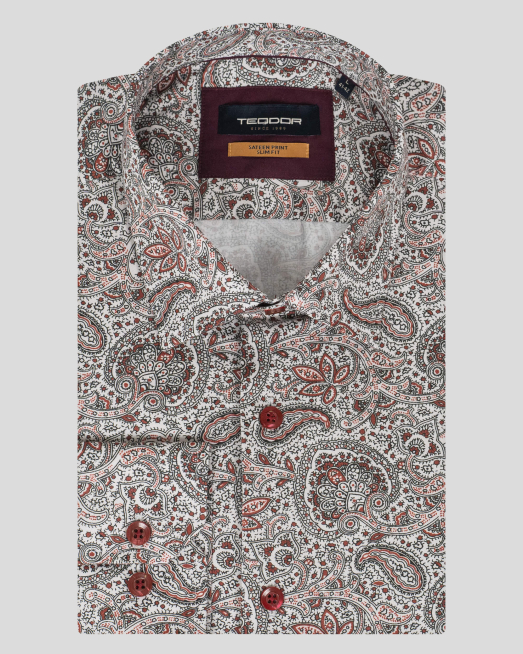 'МНОГОЦВЕТНА ФЛОРАЛНО ПРИНТИРАНА РИЗА ВТАЛЕН СИЛУЕТ