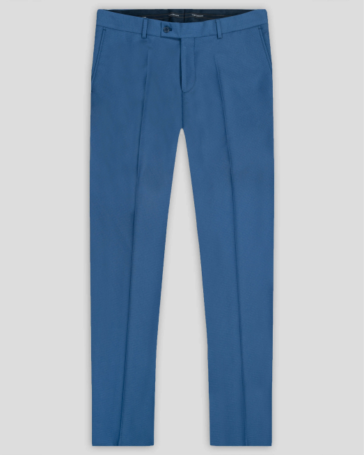 'СИН КЛАСИЧЕСКИ ПАНТАЛОН С ДВОЙНИ ФИЛЕТКИ С КОПЧЕ /ЧАСТ ОТ КОСТЮМ/