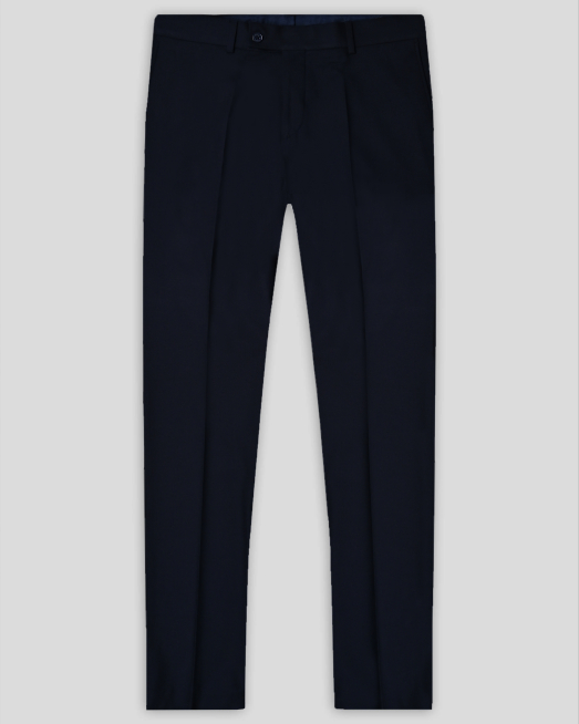 'ТЪМНОСИН ВТАЛЕН КЛАСИЧЕСКИ ПАНТАЛОН С ДВОЙНИ ФИЛЕТКИ /ЧАСТ ОТ КОСТЮМ/