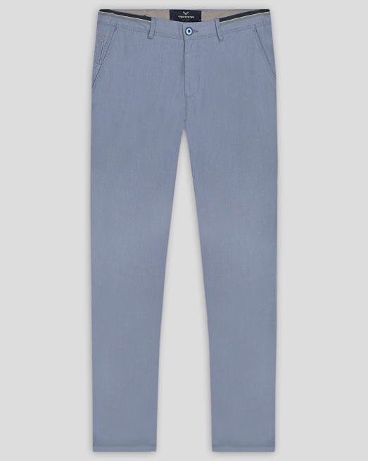 'СВЕТЛО СИН ЧИНО ПАНТАЛОН С КОНТРАСТЕН ШИРИТ НА КОЛАН