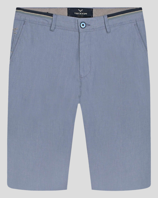 'СВЕТЛОСИНИ БЕРМУДИ МЕЛАНЖ С ИТАЛИАНСКИ ДЖОБ И ШИРИТ НА КОЛАН