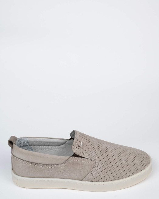 'СИВИ ЕСПАДРИЛИ ОТ КОЖА НАБУК С ПЕРФОРАЦИИ И ЛОГО