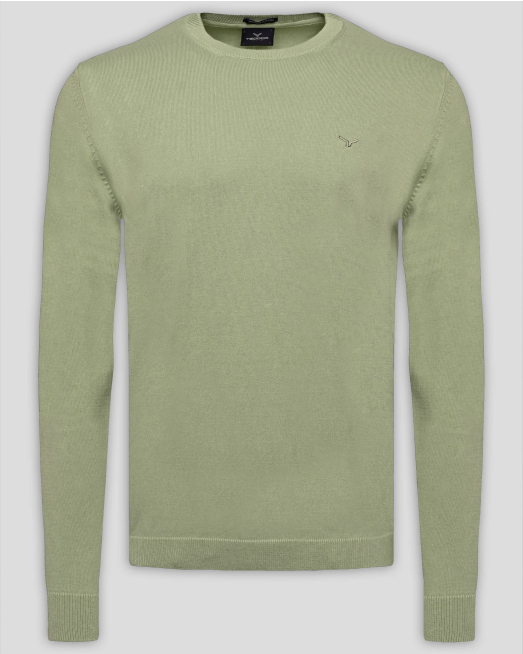 'СВЕТЛОЗЕЛЕН ПУЛОВЕР С ОБЛО ДЕКОЛТЕ  ОТ 100%  PREMIUM ПАМУК 