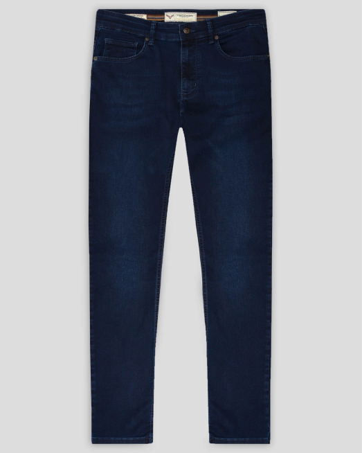 'ТЪМНОСИНИ СИЛНО ВТАЛЕНИ ДЪНКИ С ТОНАЛНА БРОДЕРИЯ ЛОГО