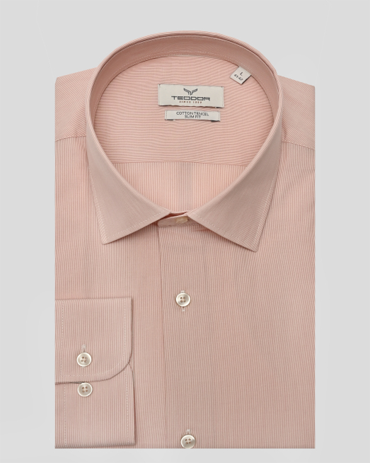 'КЛАСИЧЕСКА РИЗА С ФИНО РАЙЕ В ЦВЯТ ПУДРА