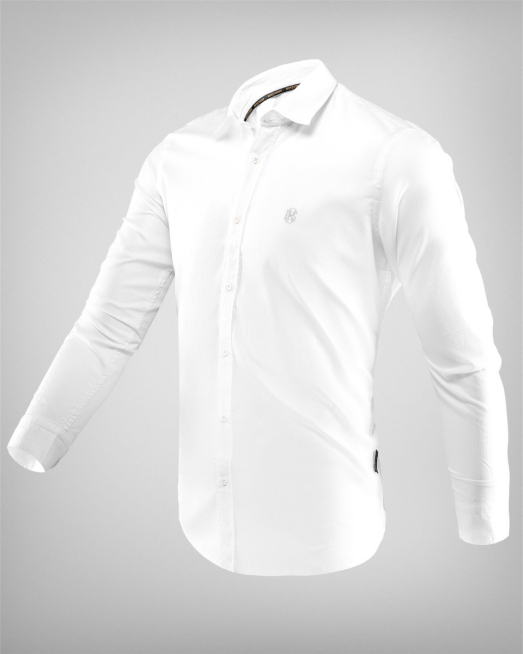 'БЯЛА РИЗА ВТАЛЕН СИЛУЕТ С БРОДЕРИЯ ЛОГО H8S 