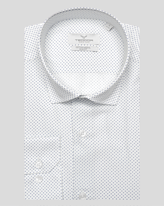 'БЯЛА РИЗА ВТАЛЕН СИЛУЕТ В СИТЕН КОНТРАСТЕН ПРИНТ