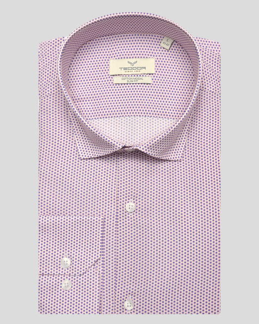 'РОЗОВА РИЗА В СИТЕН КОНТРАСТЕН ПРИНТ ВТАЛЕН СИЛУЕТ