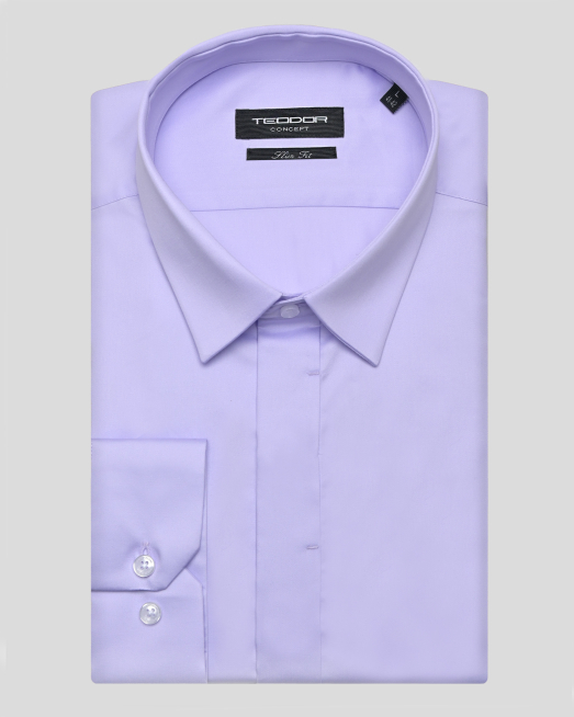 ' СВЕТЛОЛИЛАВА РИЗА ОТ САТЕНИРАН ПАМУЧЕН ПЛАТ СЪС СКРИТО ЗАКОПЧАВАНЕ