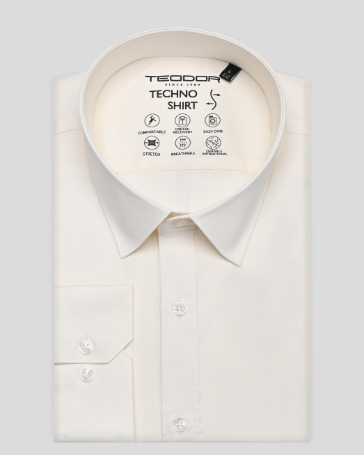 'ФИНА ЕЛАСТИЧНА РИЗА СИЛНО ВТАЛЕН СИЛУЕТ В ЕКРЮ