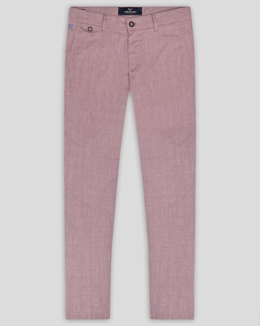 ' КАРИРАН ЧИНО ПАНТАЛОН СИЛНО ВТАЛЕН СИЛУЕТ В ПЕПЕЛНО РОЗОВО