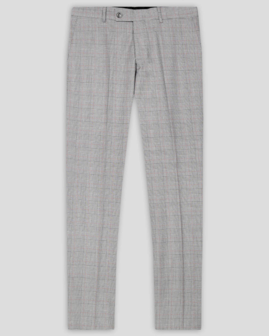 'СИВ КЛАСИЧЕСКИ ПАНТАЛОН В ДВУЦВЕТНО КАРЕ СИЛНО ВТАЛЕН СИЛУЕТ