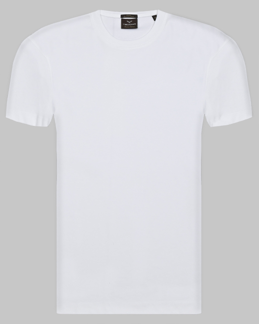 'БЯЛА ТЕНИСКА ОТ МЕРСЕРИЗИРАН ЕГИПЕТСКИ ПАМУК С КОПРИНЕН БЛЯСЪК