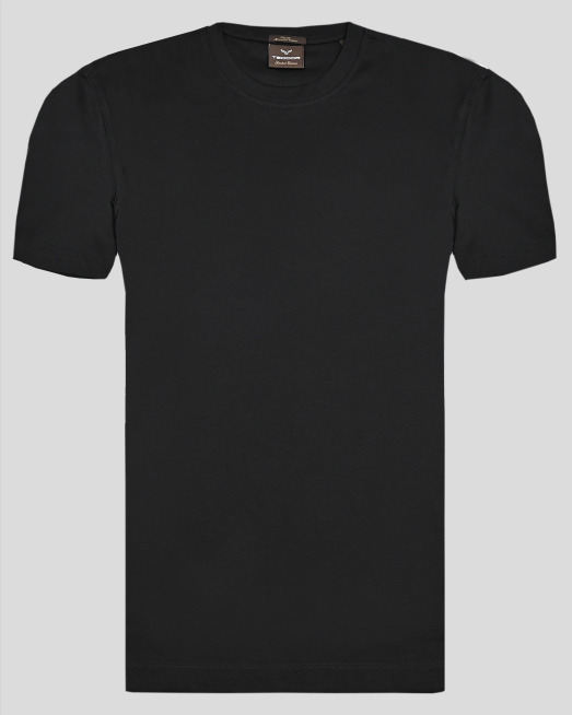 'ЧЕРНА БИЕ ТЕНИСКА ОТ МЕРСЕРИЗИРАН ЕГИПЕТСКИ ПАМУК С КОПРИНЕН БЛЯСЪК