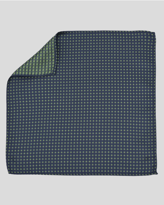 'ДВУЦВЕТНА КЪРПА ЗА САКО В ТЪМНОСИНЬО И ЗЕЛЕНО НА СИТНИ ФИГУРИ