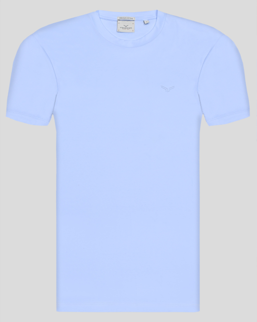 'СВЕТЛОСИНЯ ТЕНИСКА С ОБЛО ДЕКОЛТЕ ОТ PREMIUM ПАМУК