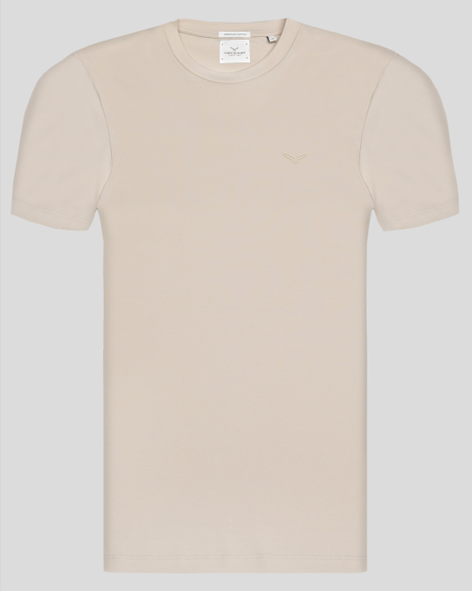 'БЕЖОВА ТЕНИСКА С ОБЛО ДЕКОЛТЕ ОТ PREMIUM ПАМУК