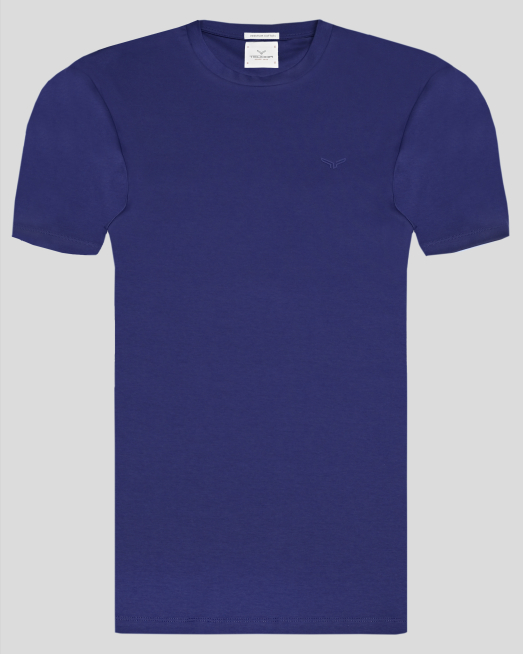 'ТЕНИСКА С ОБЛО ДЕКОЛТЕ ОТ PREMIUM ПАМУК В ДЕНИМ СИН ЦВЯТ