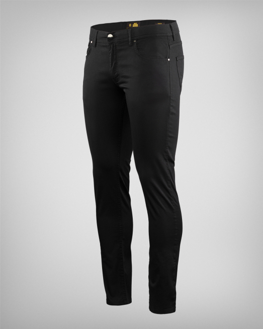 'ЧЕРЕН ПАНТАЛОН H8S С КОЖЕНА ЛОГО ЕМБЛЕМА И БРОДЕРИЯ ПОДПИС