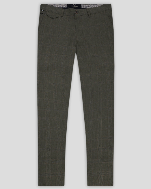 'ЗЕЛЕН ЧИНО ПАНТАЛОН В ДЕСЕН КАРЕ ВТАЛЕН СИЛУЕТ