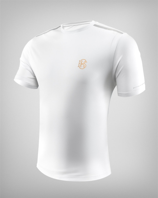 'БЯЛА ТЕНИСКА С КОНТРАСТНИ КАНТОВЕ И ПРИНТ ЛОГО H8S 