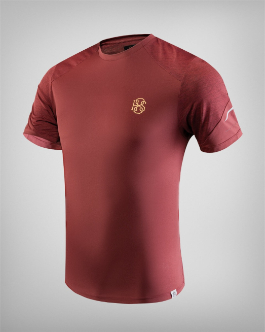 'ТЕНИСКА С ОБЛО ДЕКОЛТЕ И И ПРИНТ ЛОГО H8S В БОРДО 