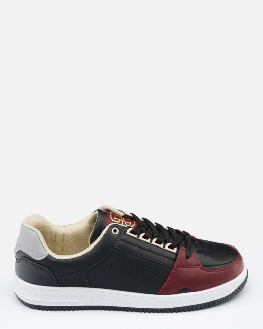 'КОМБИНИРАНИ СПОРТНИ ОБУВКИ ТИП КЕЦОВЕ H8S В ЧЕРНО И БОРДО С ЛОГО