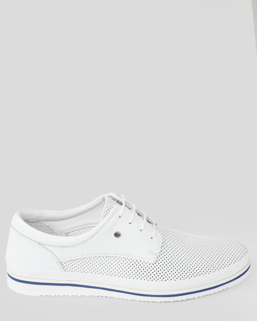 'БЕЛИ КОМБИНИРАНИ ОБУВКИ ОТ ЛАЗЕРНО ПЕРФОРИРАНА КОЖА И ГЛАДКА КОЖА