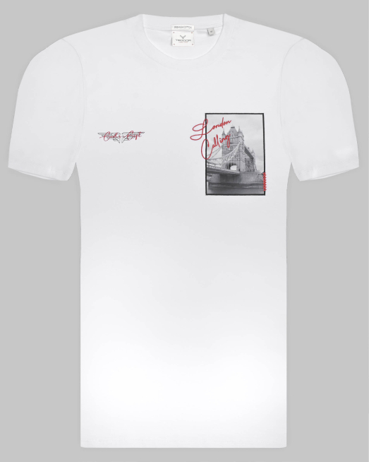 'БЯЛА ТЕНИСКА ОТ PREMIUM ПАМУК С КОНТРАСТЕН ПРИНТ И НАДПИС GOD`s GIFТ