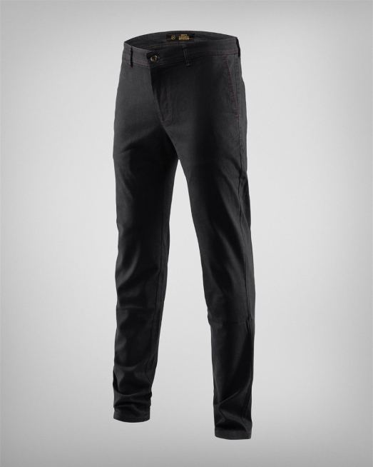 'ЧЕРЕН ЧИНО ПАНТАЛОН С КОНТРАСТНА КОЖЕНА ЕМБЛЕМА И ЛОГО H8S