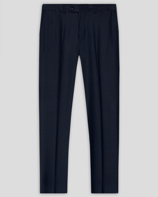 'КЛАСИЧЕСКИ ПАНТАЛОН ОТ СТУДЕНА ФИНА ВЪЛНА В ТЪМНОСИН МЕЛАНЖ