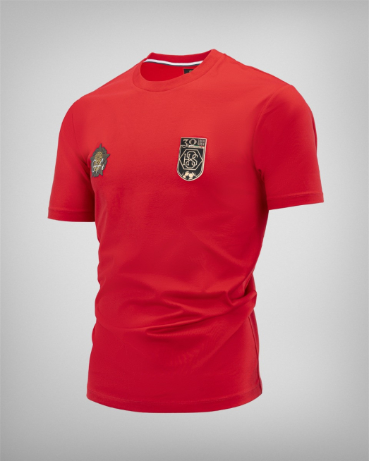 'ЧЕРВЕНА ТЕНИСКА H8S С ЮБИЛЕЙНО ЛОГО И ПРИНТ ЗЛАТНА ЗВЕЗДА