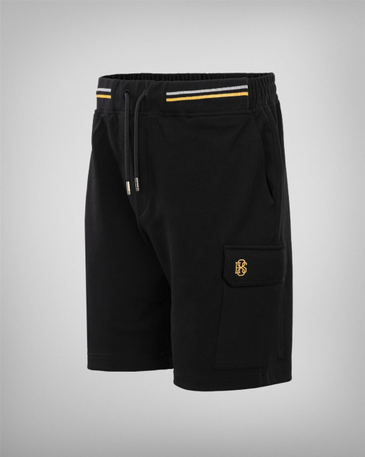 'ЧЕРНИ БЕРМУДИ H8S ОТ ГЛАДКО ТРИКО С КОНТРАСТНИ КАНТОВЕ