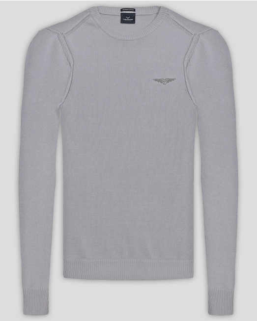 'СВЕТЛОСИВ ПУЛОВЕР С ОБЛО ДЕКОЛТЕ ОТ PREMIUM ПАМУК