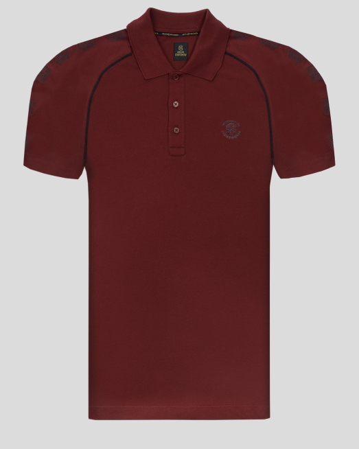 ' ПОЛО ТЕНИСКА С КОНТРАСТЕН ЛОГО ПРИНТ H8S В БОРДО
