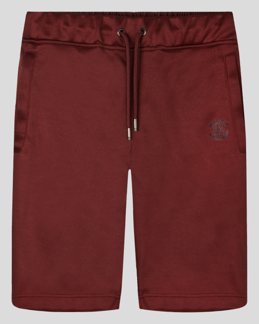 'ДЕТСКИ ШОРТИ H8S ОТ ГЛАДКО ТРИКО В БОРДО С КОНТРАСТЕН ЛОГО ПРИНТ 