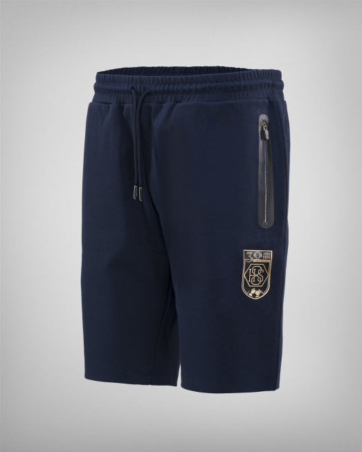 'ТЪМНОСИНИ ШОРТИ H8S С ЮБИЛЕЙНО ЛОГО И ПРИНТ ЗЛАТНА ЗВЕЗДА С ПОДПИС