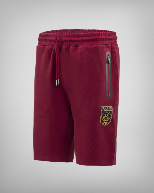 'ШОРТИ H8S С ЮБИЛЕЙНО ЛОГО И ПРИНТ ЗЛАТНА ЗВЕЗДА С ПОДПИС В БОРДО