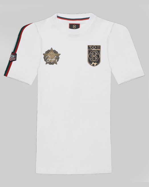 'ДЕТСКА БЯЛА ТЕНИСКА H8S С ЮБИЛЕЙНО ЛОГО И ПРИНТ ЗЛАТНА ЗВЕЗДА