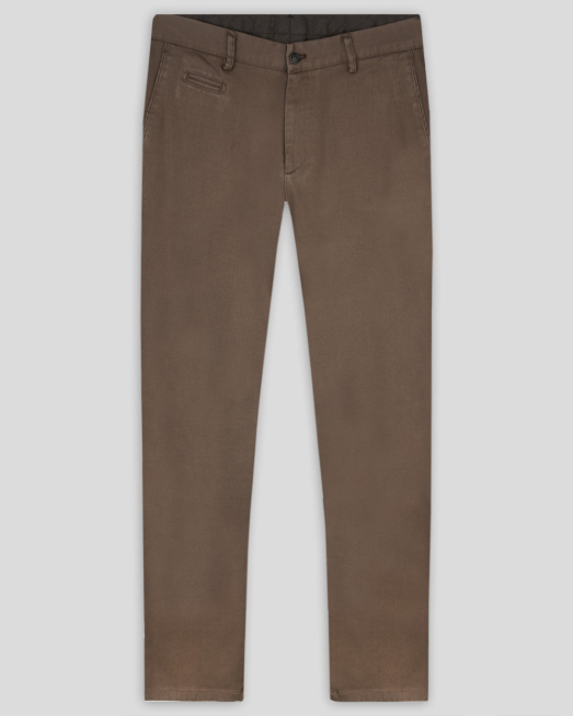 'ЧИНО ПАНТАЛОН В СИТНА СТРУКТУРА ОТ ТЕНСЕЛ И ПАМУК В СВЕТЛОКАФЯВО