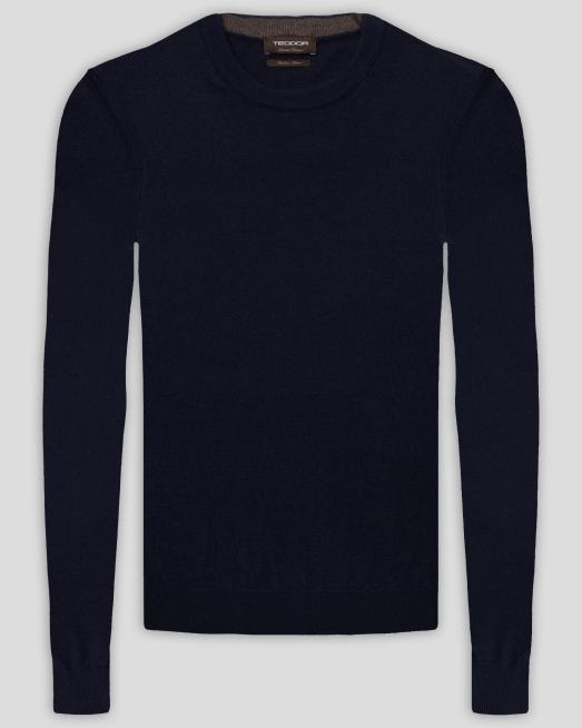 'ТЪМНОСИН ПУЛОВЕР ОТ 100% ЕКСТРАФИНА ВЪЛНА МЕРИНО "ZEGNA BARUFFA" 