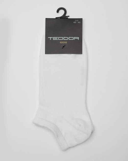 'БЕЛИ КЪСИ ЧОРАПИ С КОНТРАСТЕН ЛОГО НАДПИС TEODOR