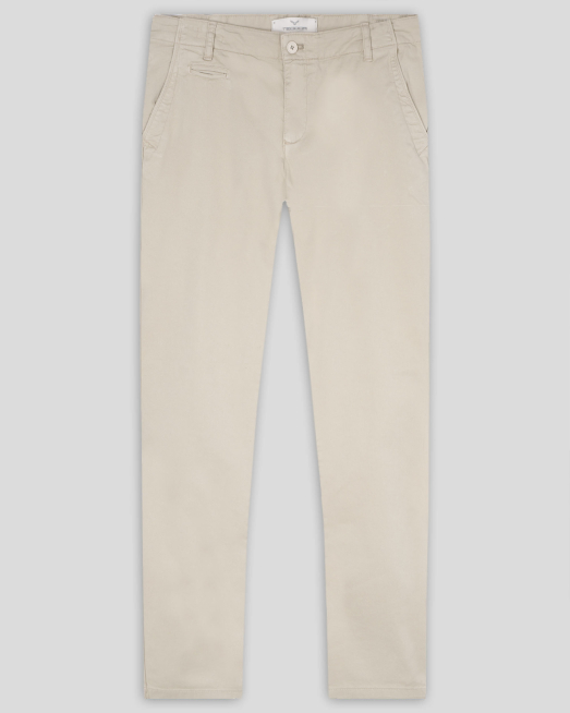 'БЕЖОВ ЧИНО ПАНТАЛОН ОТ ПАМУЧЕН ГАБАРДИН С ДВОЙНИ ФИЛЕТКИ 