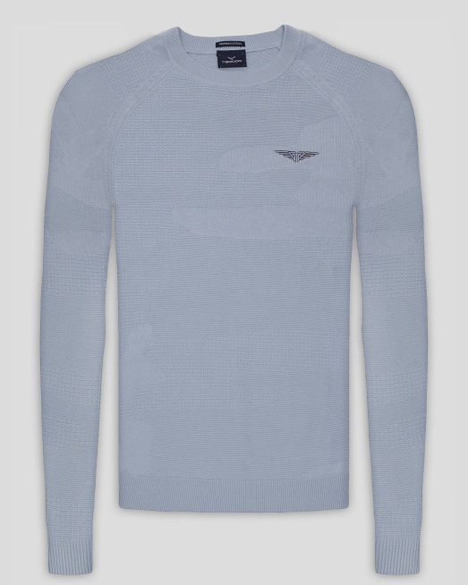 'СТРУКТУРЕН ПУЛОВЕР С ОБЛО ДЕКОЛТЕ ОТ PREMIUM ПАМУК В ЦВЯТ СИНЬО-ЗЕЛЕН