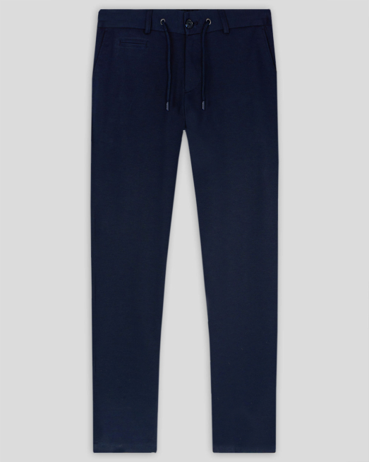 'ТЪМНОСИН ЧИНО ПАНТАЛОН С КОЛАН С ВРЪЗКИ И ЛОГО